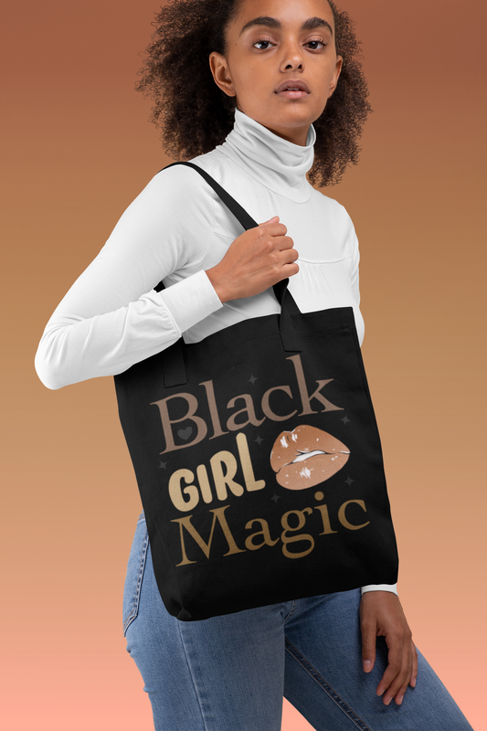 Black Girl Magic Brown Canvas Tote Bag