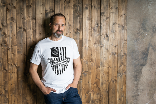Wrench Tool American Flag T-Shirt