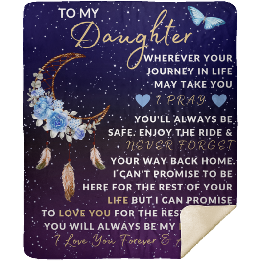 To My Daughter| Moon Dream Catcher Throw Blanket 50x60 | From Mom or Dad