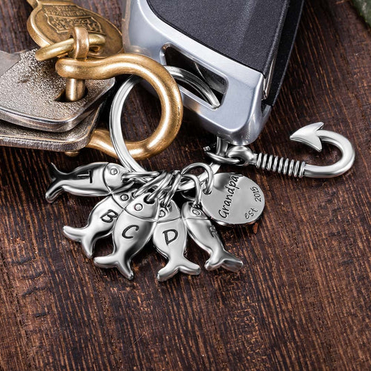 Gift For Him | Personalized Father Fishing Keychain