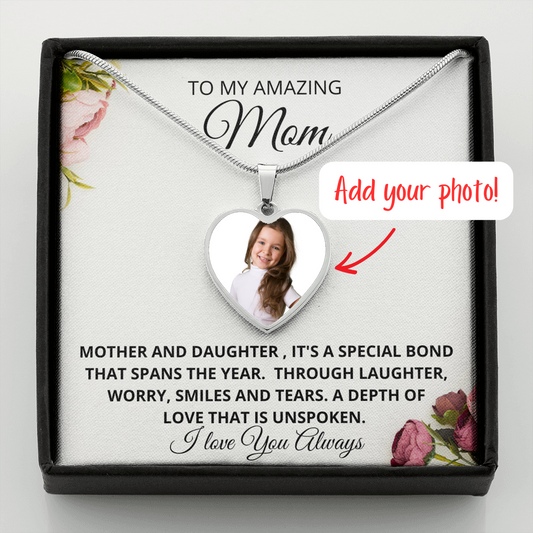 Gift For Mom | Mother Daughter Bond Heart Necklace From Daughter