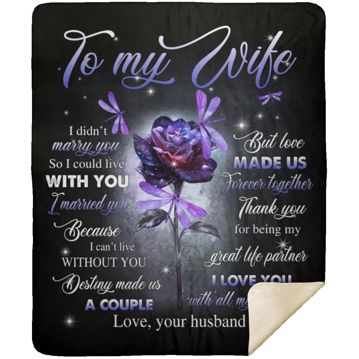 Gift For Wife | Forever Together Purple Rose Blanket From Husband