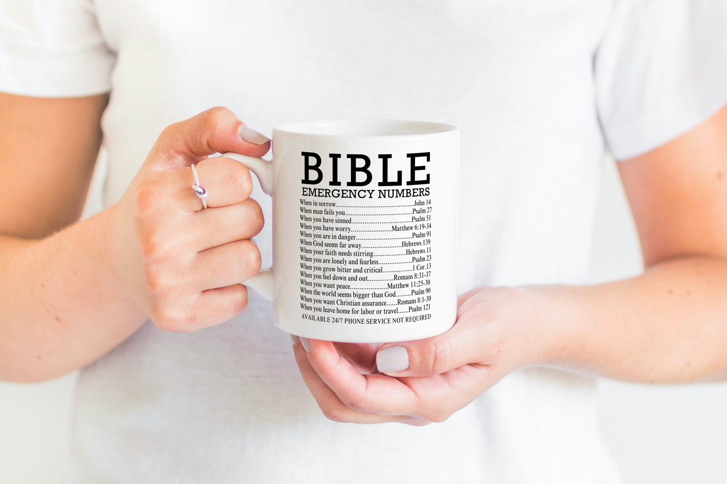 Bible Emergency Numbers Mug