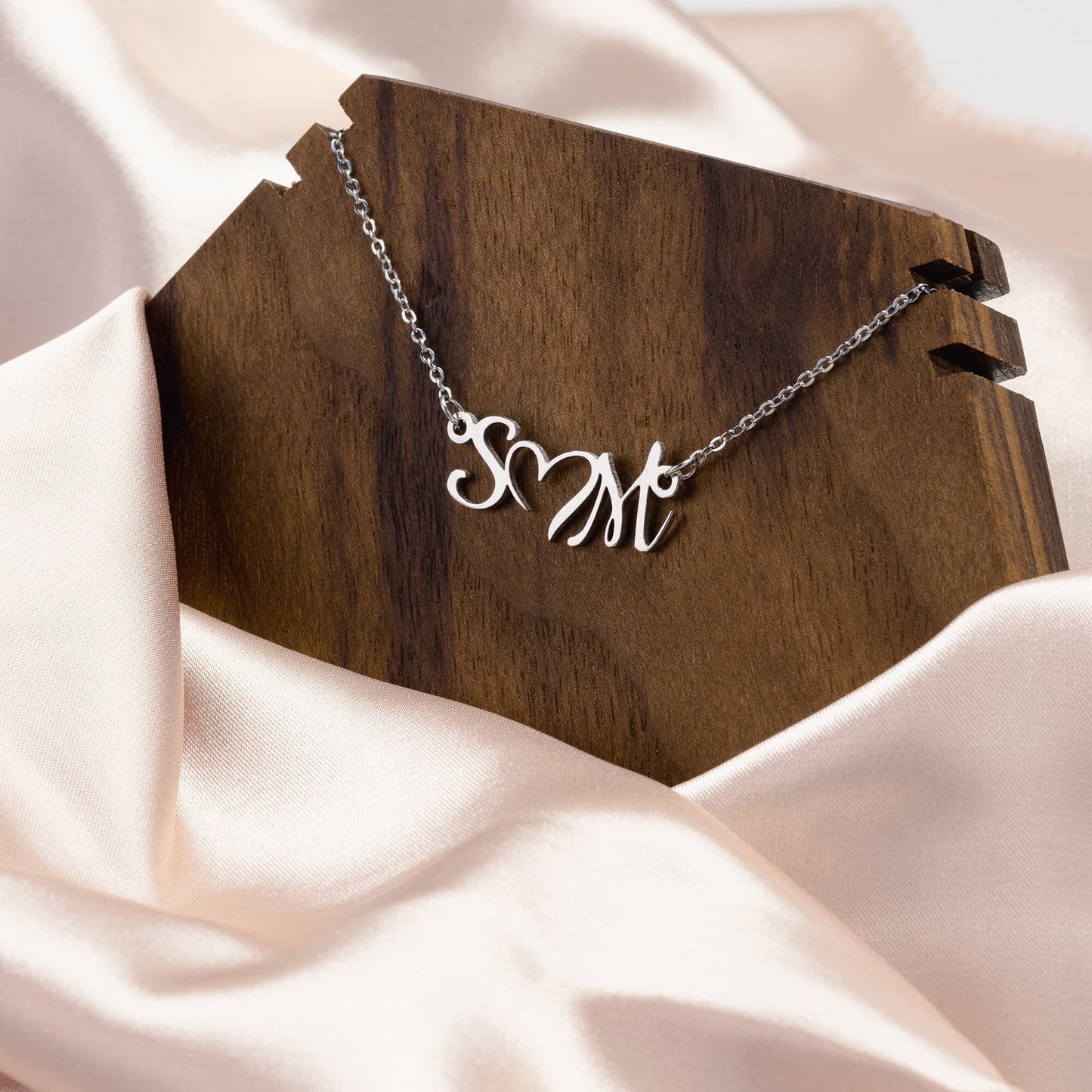 Double Initial Heart Custom Necklace