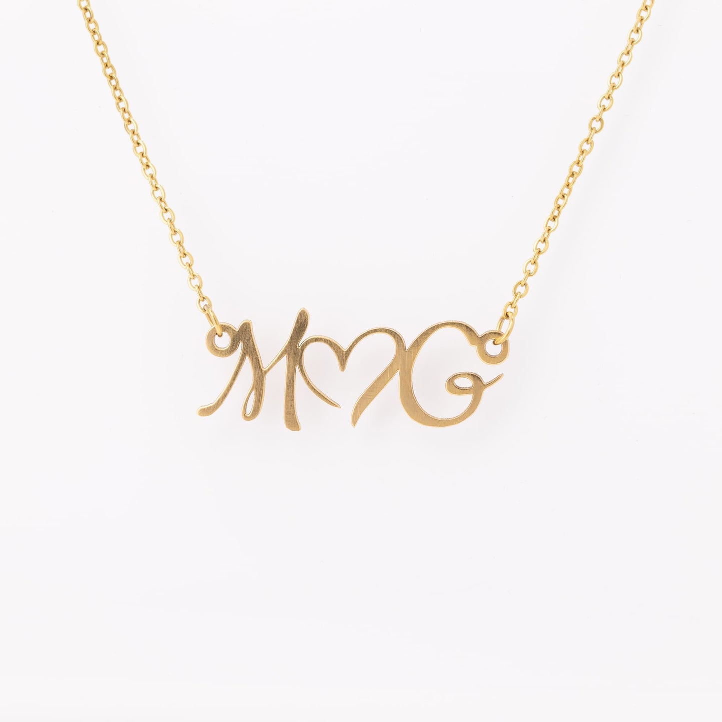 Double Initial Heart Custom Necklace