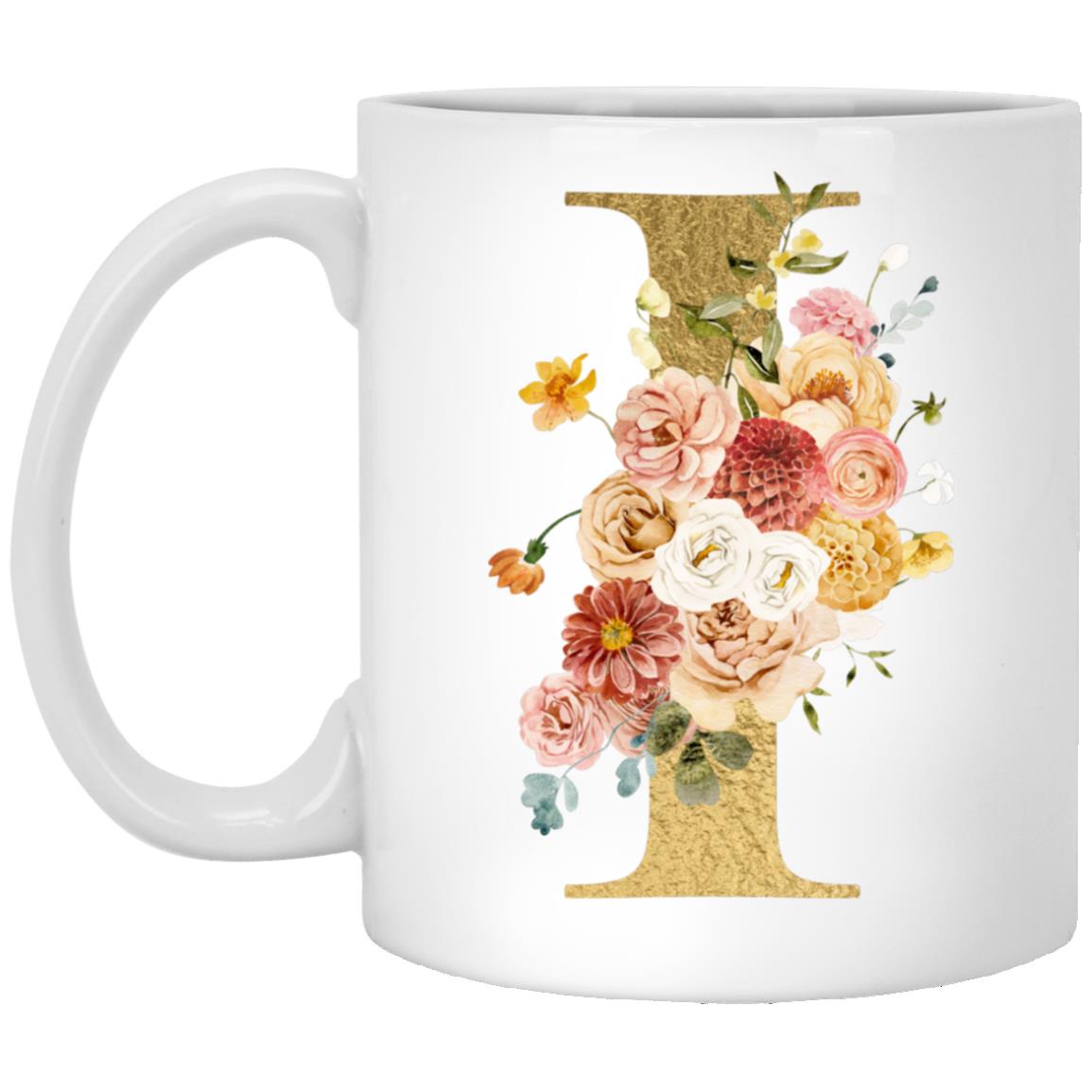 Gold Letter Initial Mug