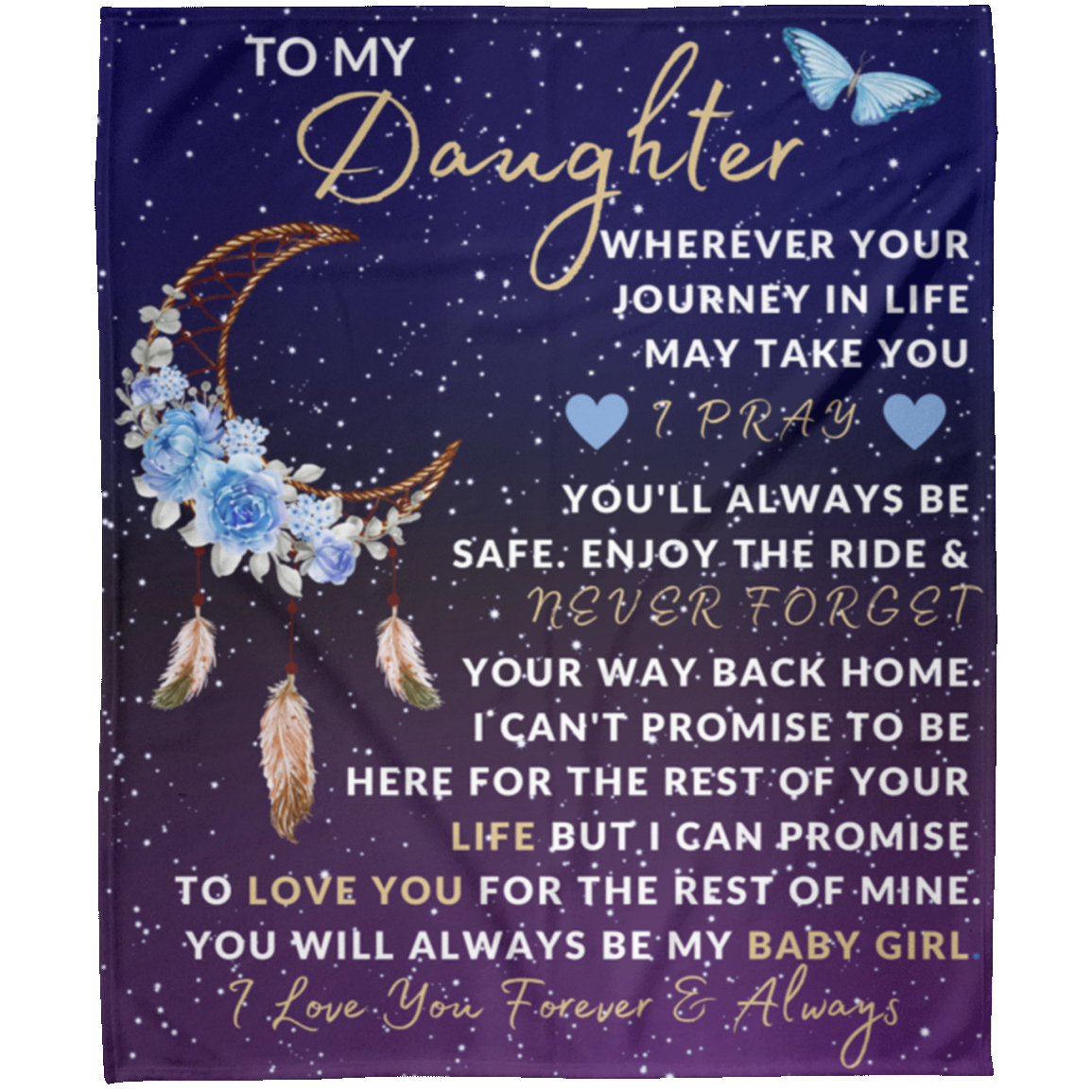 Gift For Daughter| Moon Dream Catcher Throw Blanket 50x60 | From Mom or Dad