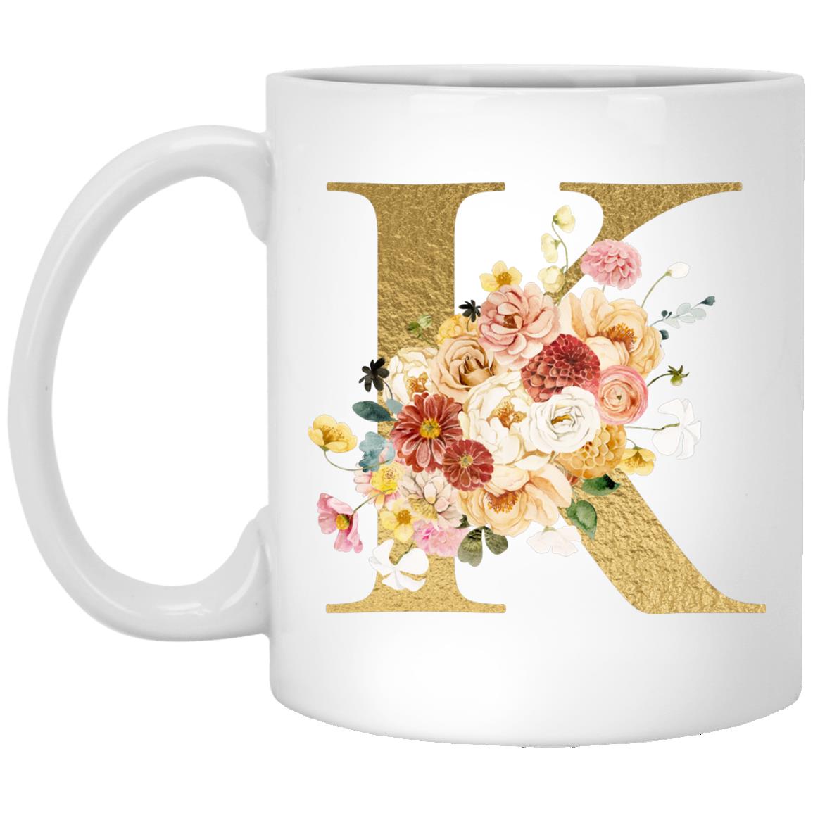 Gold Letter Initial Mug