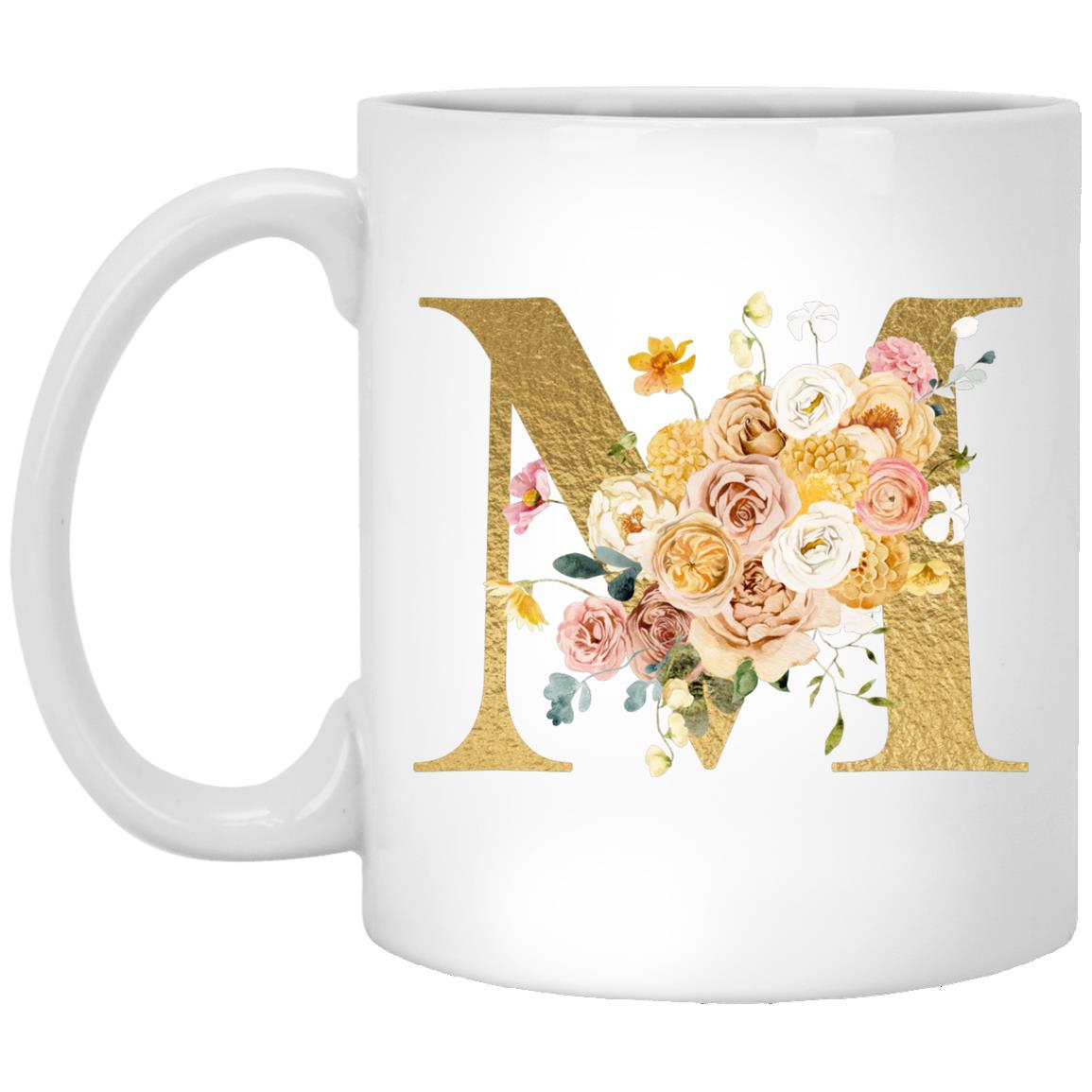 Gold Letter Initial Mug