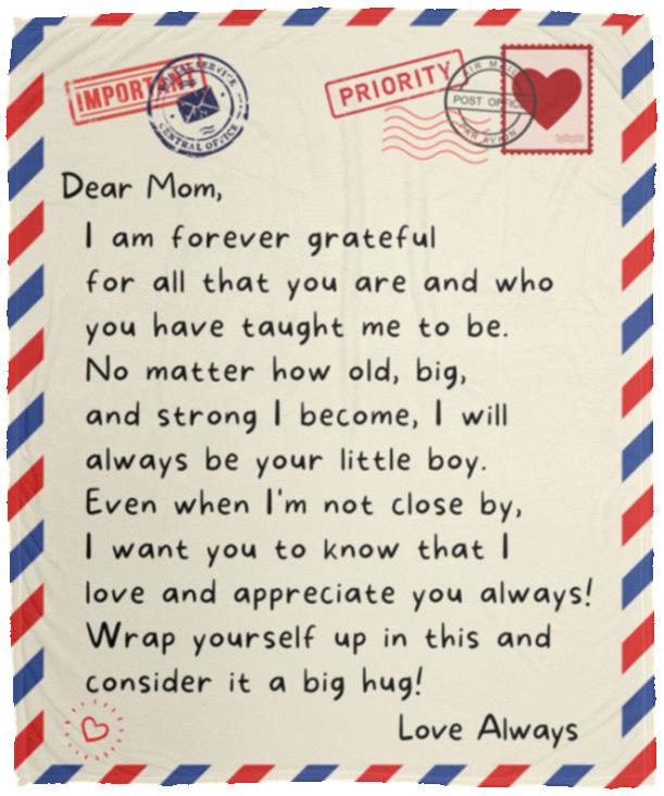 Blanket to mom from son