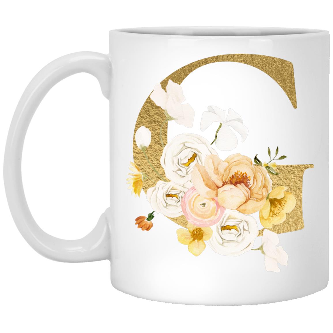 Gold Letter Initial Mug