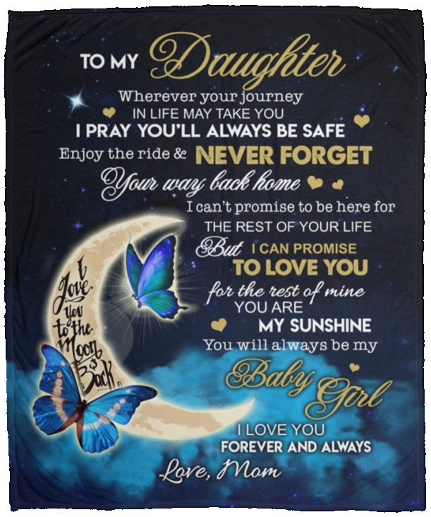 Gift For Daughter | To The Moon Throw Blanket 50x60 | From Mom