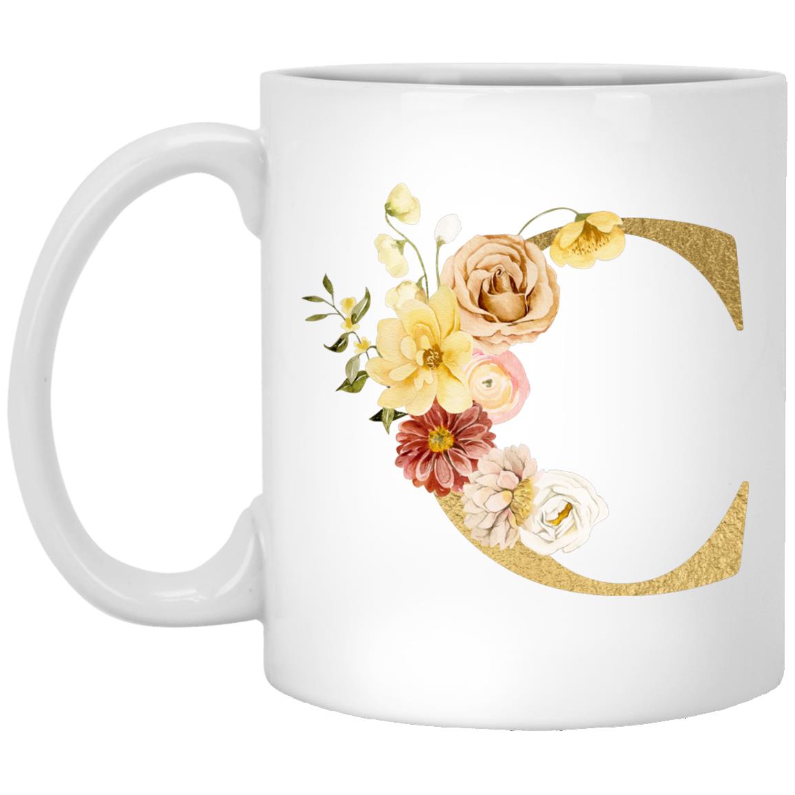 Gold Letter Initial Mug