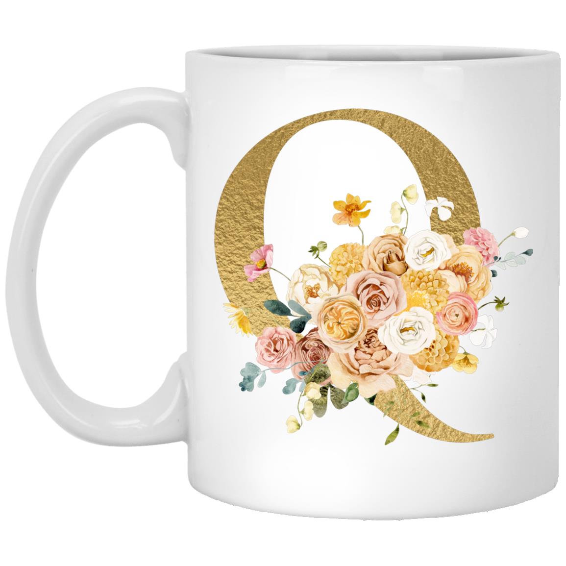 Gold Letter Initial Mug