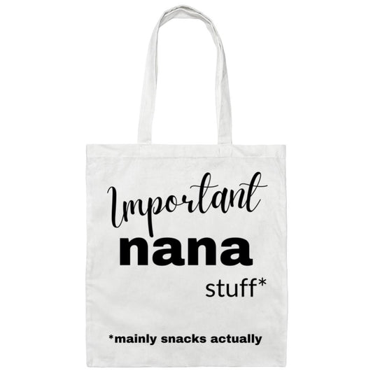 Important Nana Stuff Canvas Tote Bag