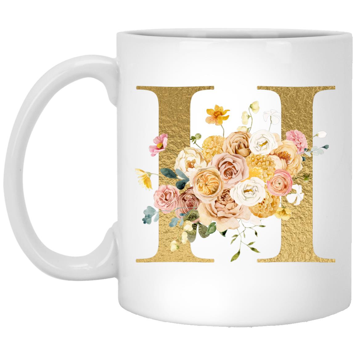 Gold Letter Initial Mug