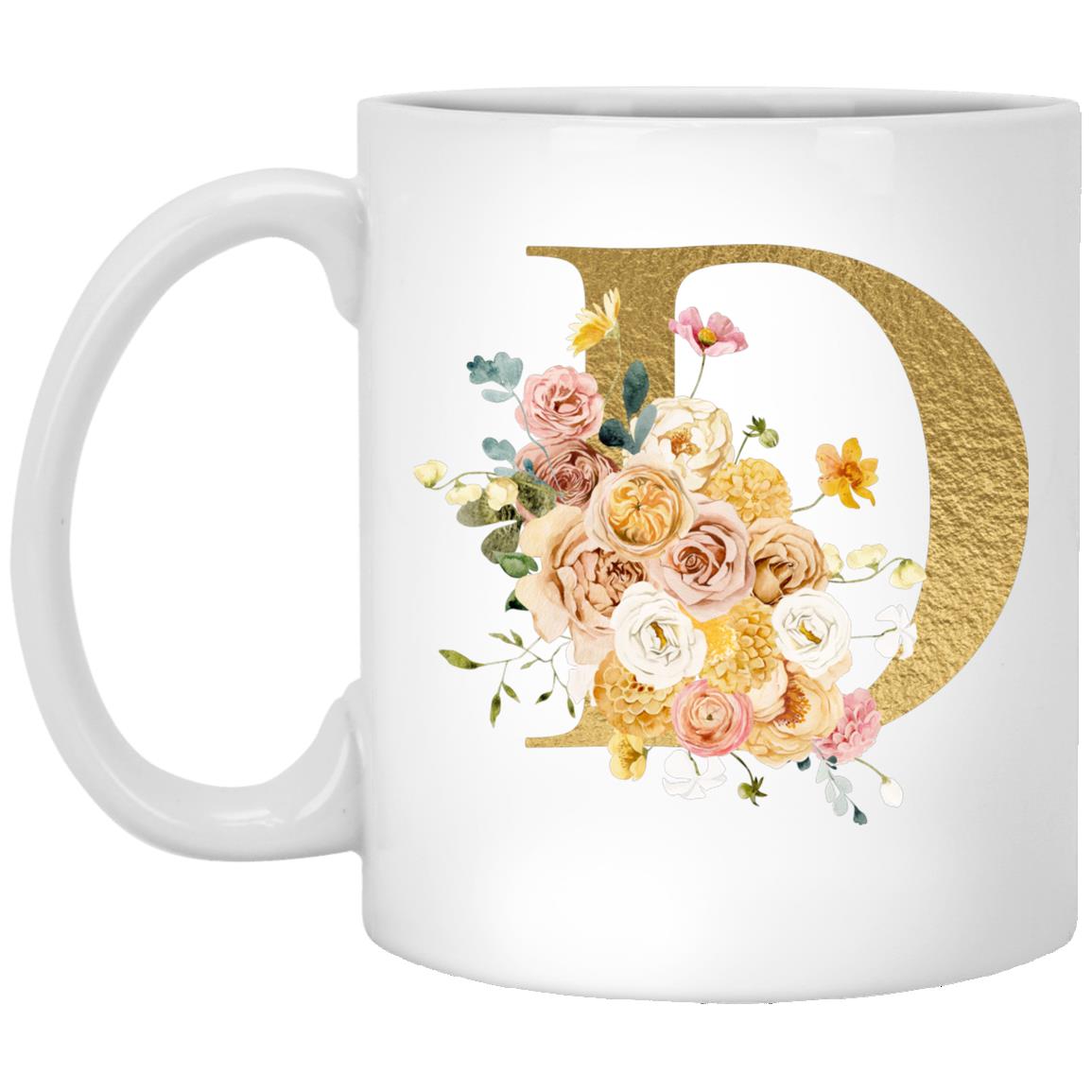 Gold Letter Initial Mug