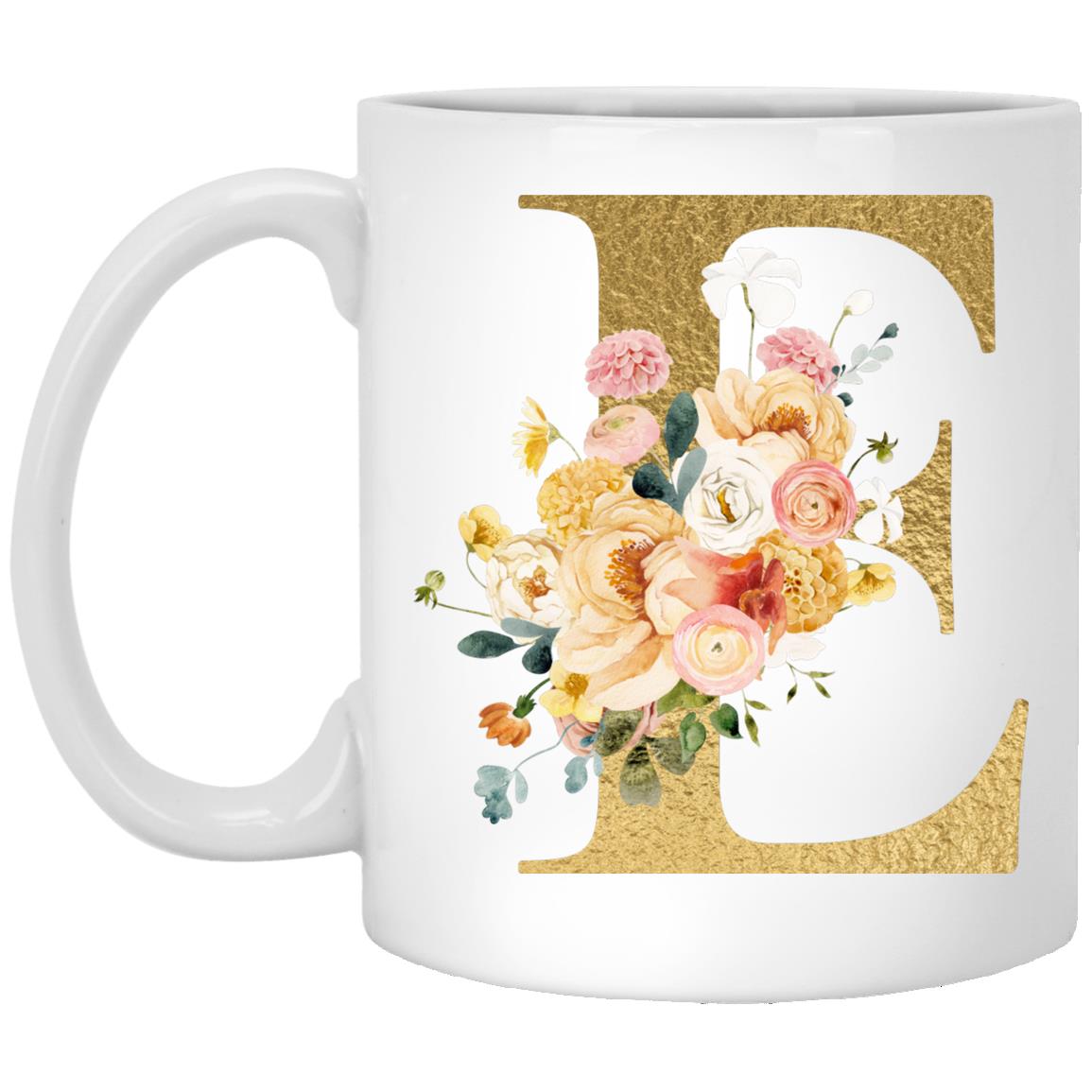 Gold Letter Initial Mug