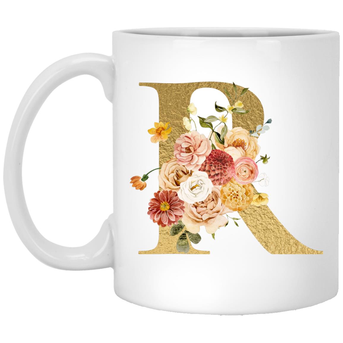 Gold Letter Initial Mug