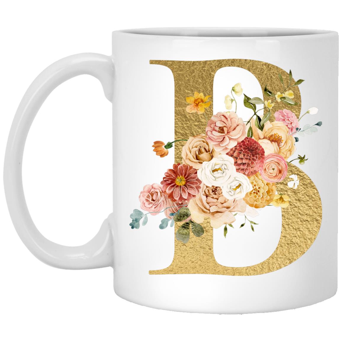 Gold Letter Initial Mug