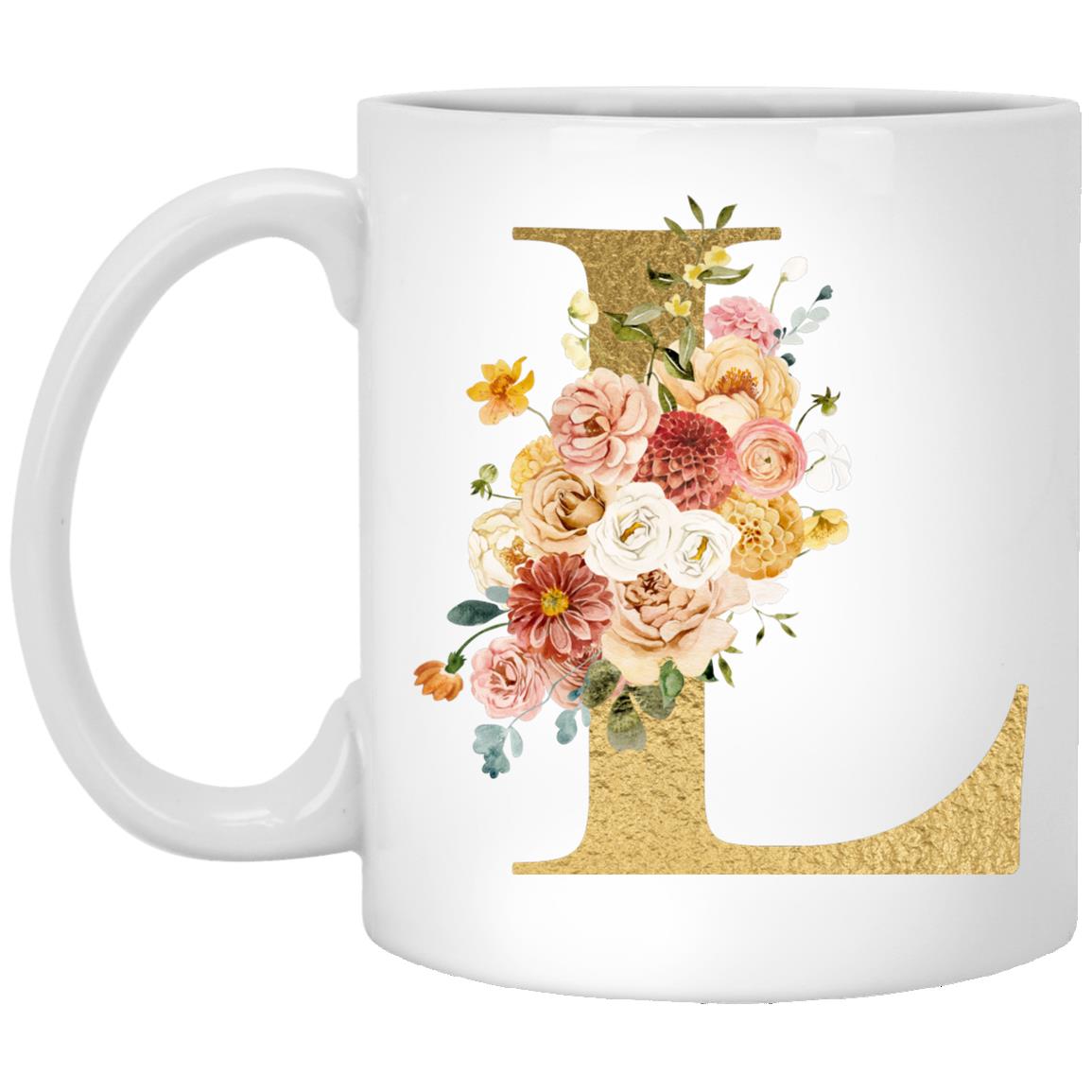 Gold Letter Initial Mug