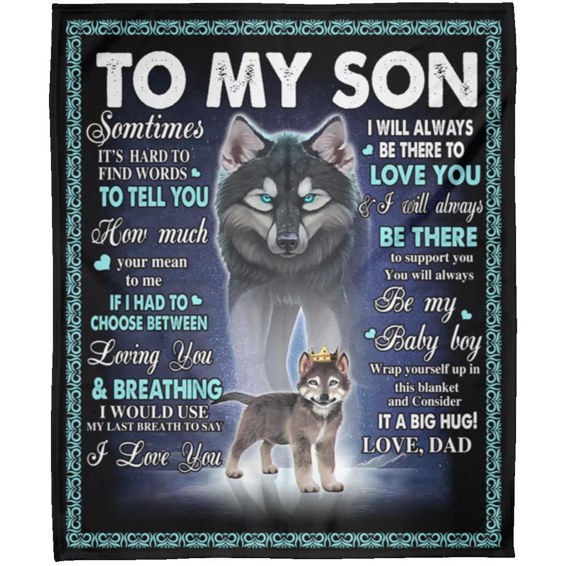 Wolf & Pup Blanket to Son