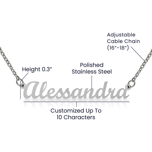 Gift For Her | Custom Personalized Name Necklace - Silver or Gold