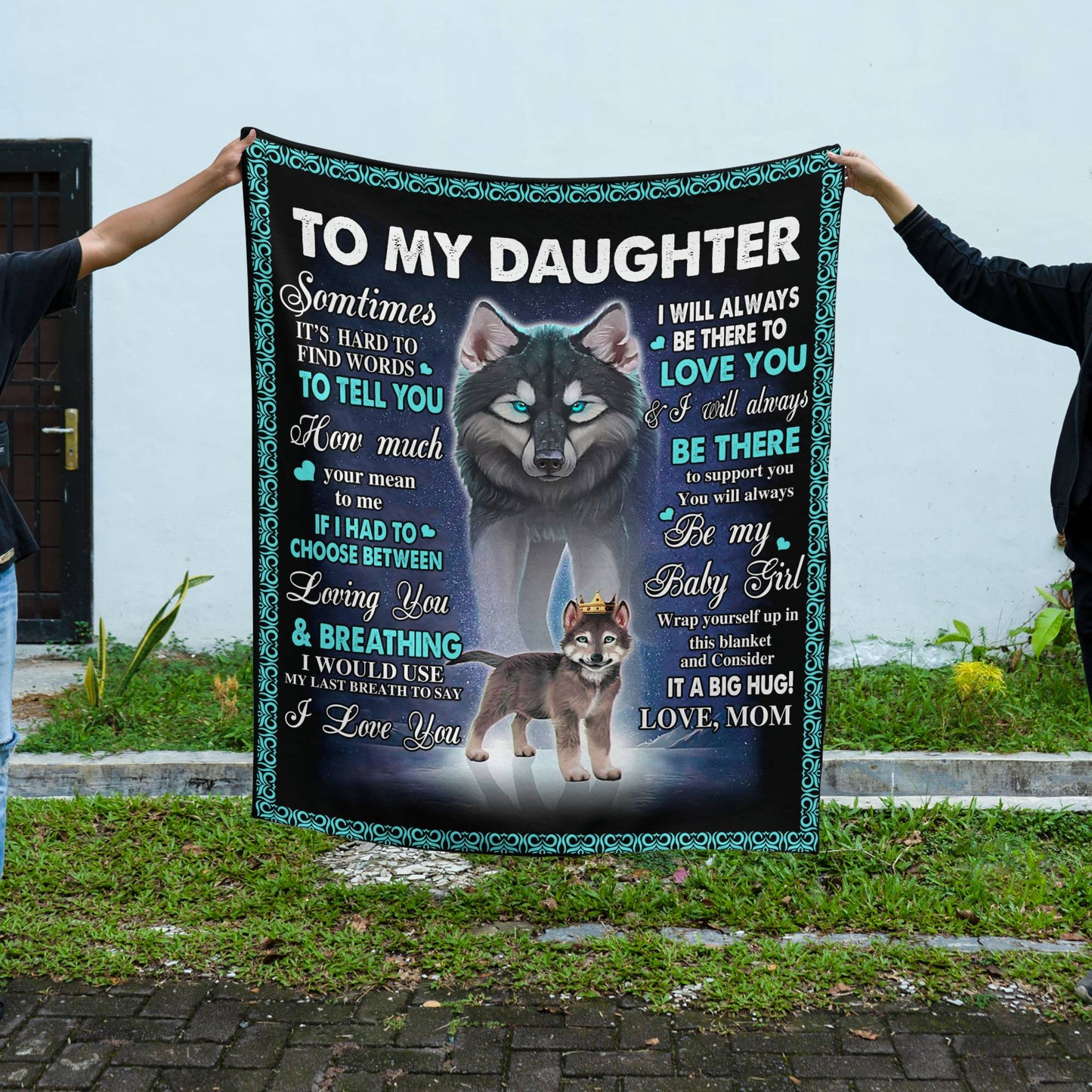 Wolf & Pup Blanket For Daughter