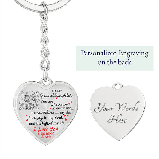 Gift For Granddaughter | Joy In My Soul Unicorn Heart Keychain