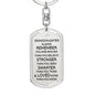 Braver Stronger Smarter Loved Dog Tag Keychain