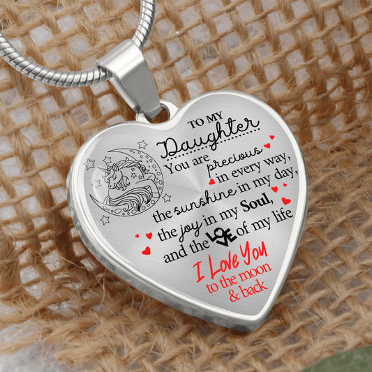 Daughter Unicorn Heart Necklace