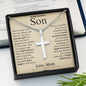 Gift For Son | Personalized Stainless Steel Cross Necklace - Precious Gift From Mom