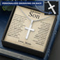 Gift For Son | Personalized Stainless Steel Cross Necklace - Precious Gift From Mom