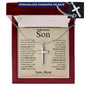 Gift For Son | Personalized Stainless Steel Cross Necklace - Precious Gift From Mom