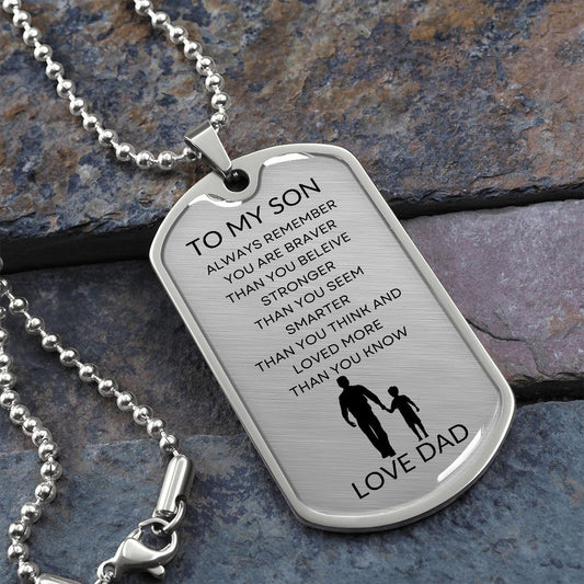 Remember Dog Tag Necklace - Silver