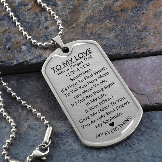 Dog Tag Necklace to Soulmate