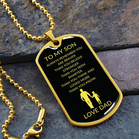 Dog Tag Necklace - Gold