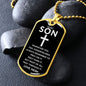 Gift For Son | Cross Dog Tag Necklace From Mom