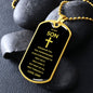 Gift For Son | Cross Dog Tag Necklace From Dad