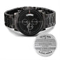 Gift For Son | Engraved Design Black Chronograph Watch - Persevere From Mom