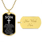 Gift For Son | Cross Dog Tag Necklace From Mom