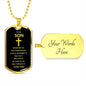 Gift For Son | Cross Dog Tag Necklace From Dad