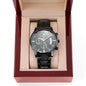 Gift For Son | Engraved Design Black Chronograph Watch - Persevere From Mom