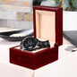 Gift For Son | Engraved Design Black Chronograph Watch - Persevere From Mom