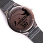 Gift For Dad | Engraved Wooden Watch - Hooked The Best Dad