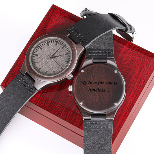 Gift For Him | Engraved Wooden Watch - Timeless
