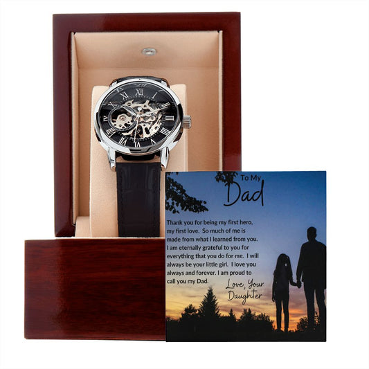 Gift For Dad | Sunset Men's Openwork Watch From Daughter