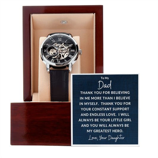 Gift For Dad | Endless Love Men's Openwork Watch From Daughter