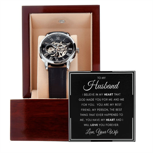 Gift For Husband | Men's Openwork Watch - You For Me From Wife