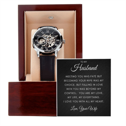 Gift For Husband | Men's Openwork Watch - Fate Black From Wife